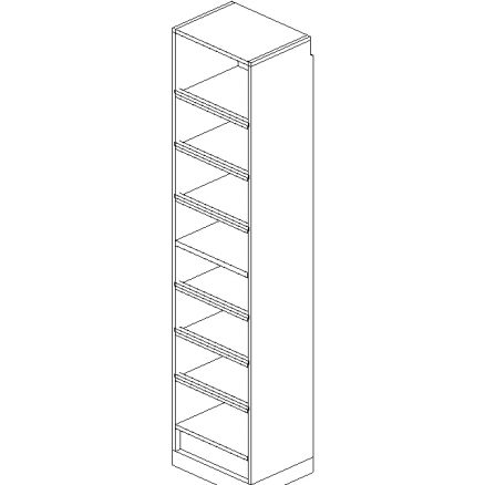 Salt Oak 18" Shelf Cabinet (5 adj shelves)